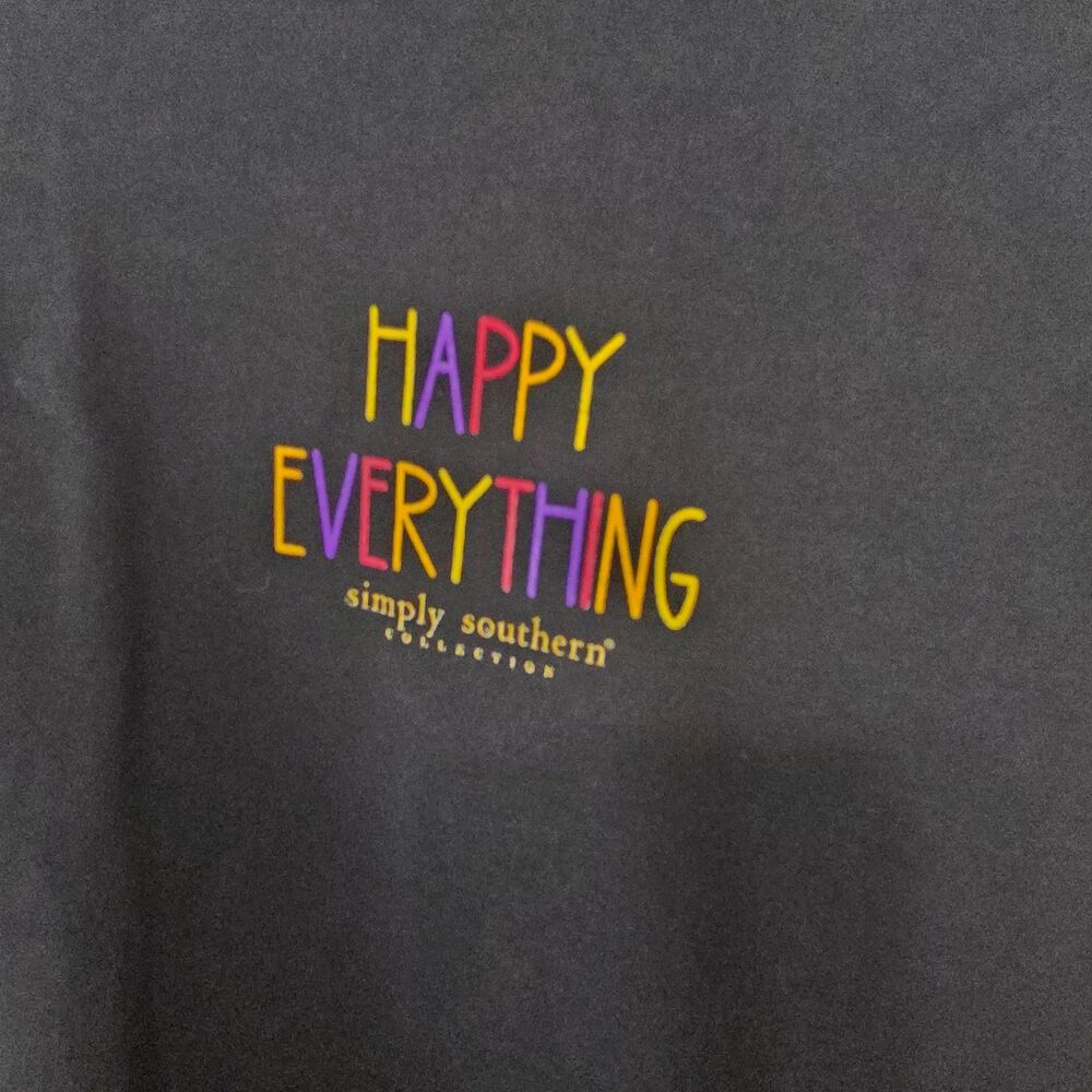 Simply Southern Happy Everything Shirt S Hallo Thanks Mas Gnome Long Sleeve - Picture 7 of 7